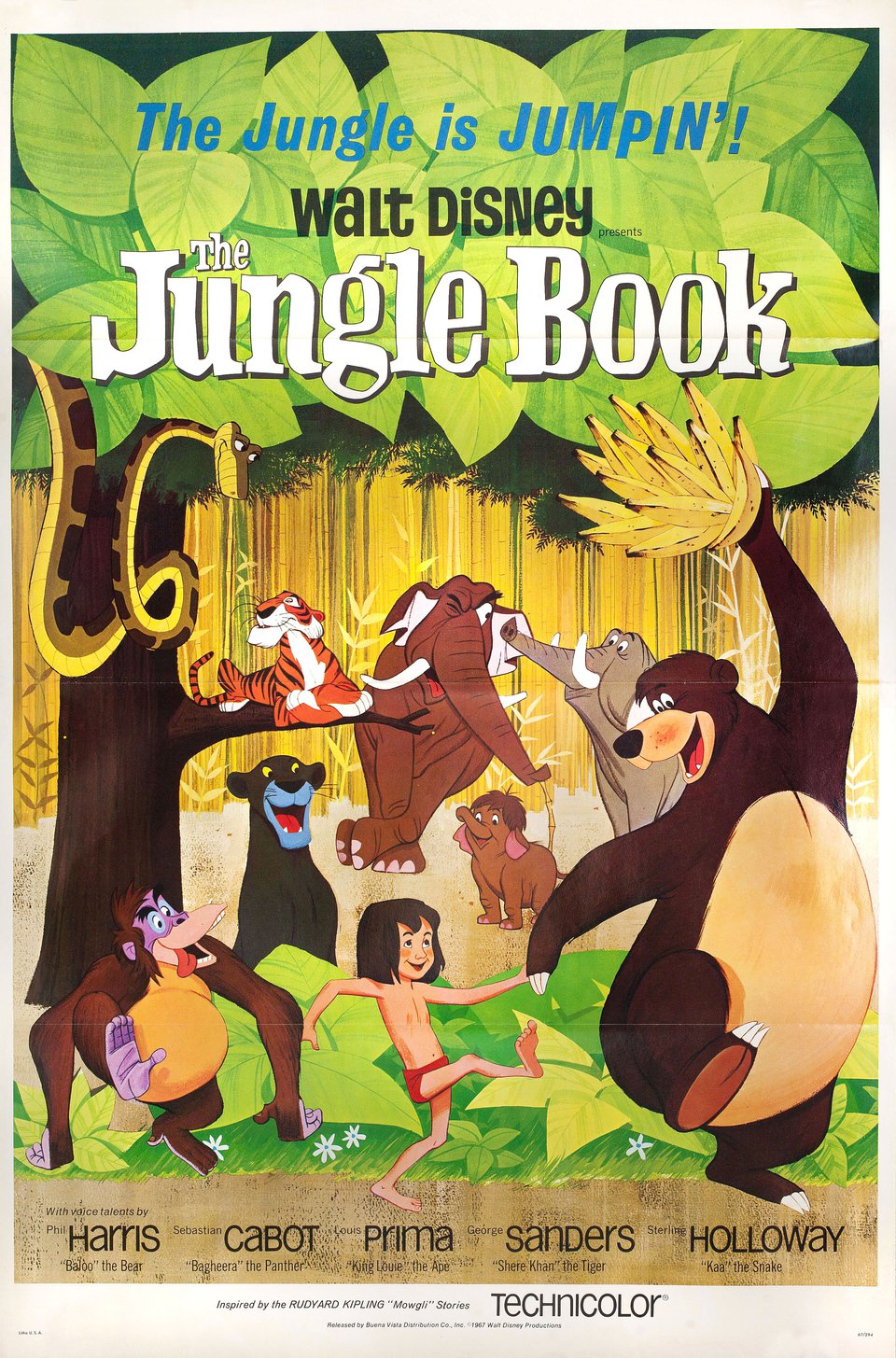 The Jungle Book Original 1967 U.S. One Sheet Movie Poster