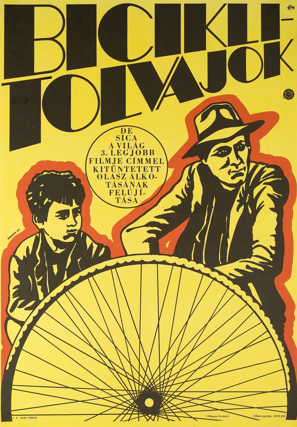 Bicycle Thieves Original 1968 Hungarian A1 Movie Poster