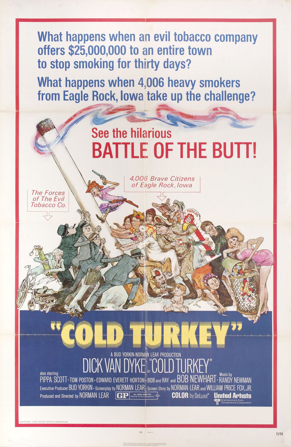 Cold Turkey Original 1971 U.S. One Sheet Movie Poster
