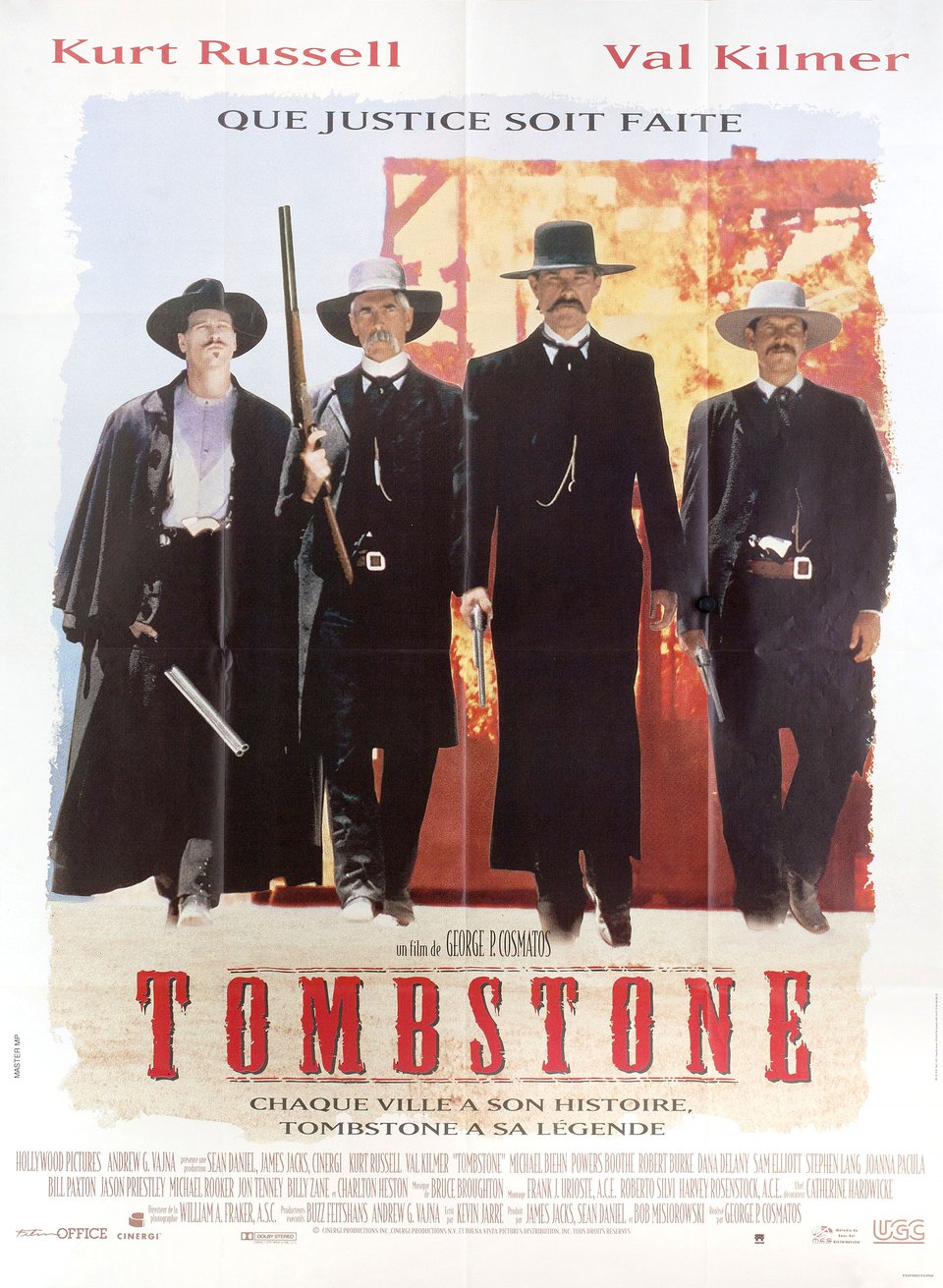 Tombstone Original 1993 French Grande Movie Poster