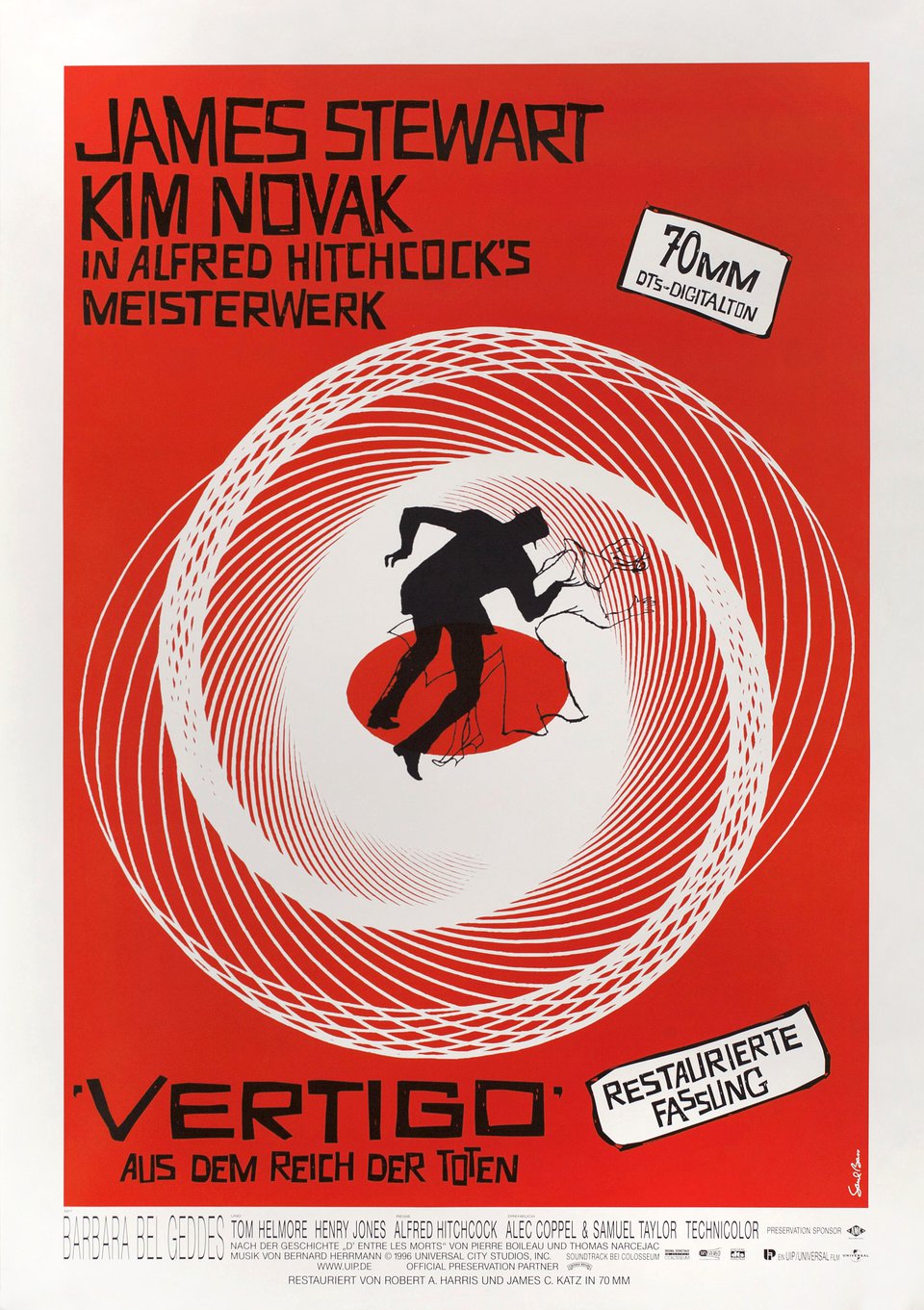 Vertigo Original R1990s German A1 Movie Poster