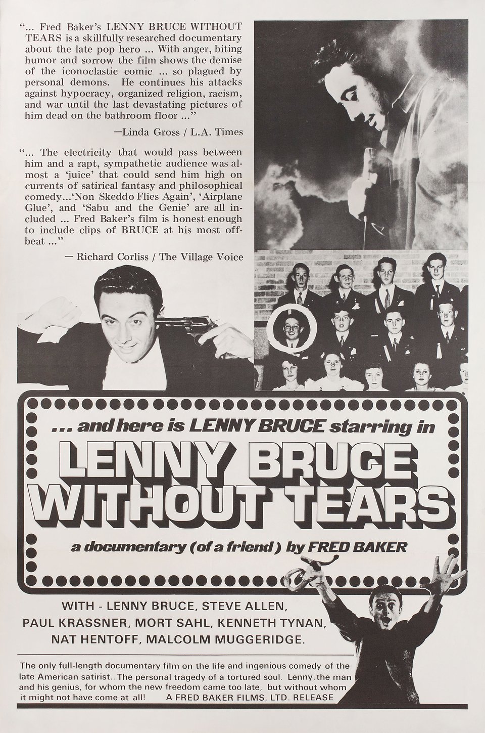 Lenny Bruce: Without Tears 1972 U.S. One Sheet Poster