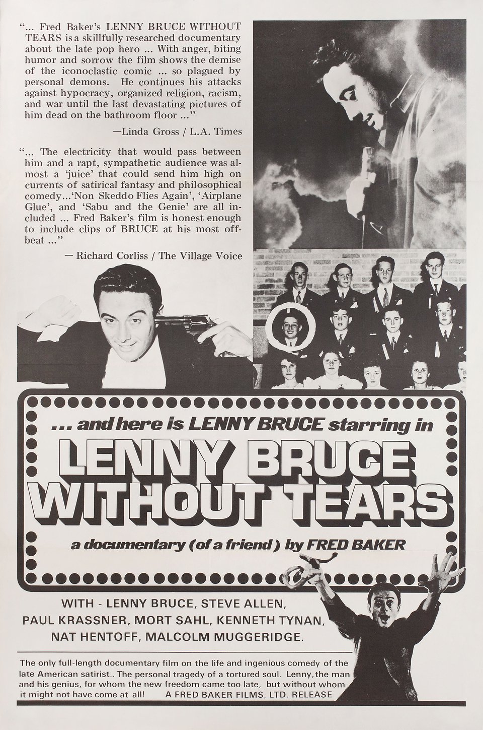 Lenny Bruce: Without Tears Original 1972 U.S. One Sheet Movie Poster