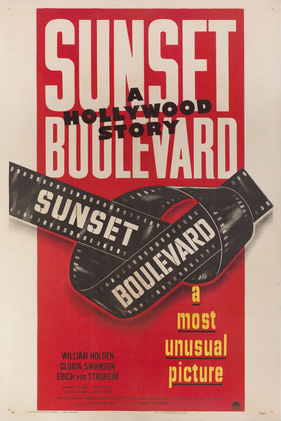 Sunset Boulevard Original 1950 U.S. One Sheet Movie Poster