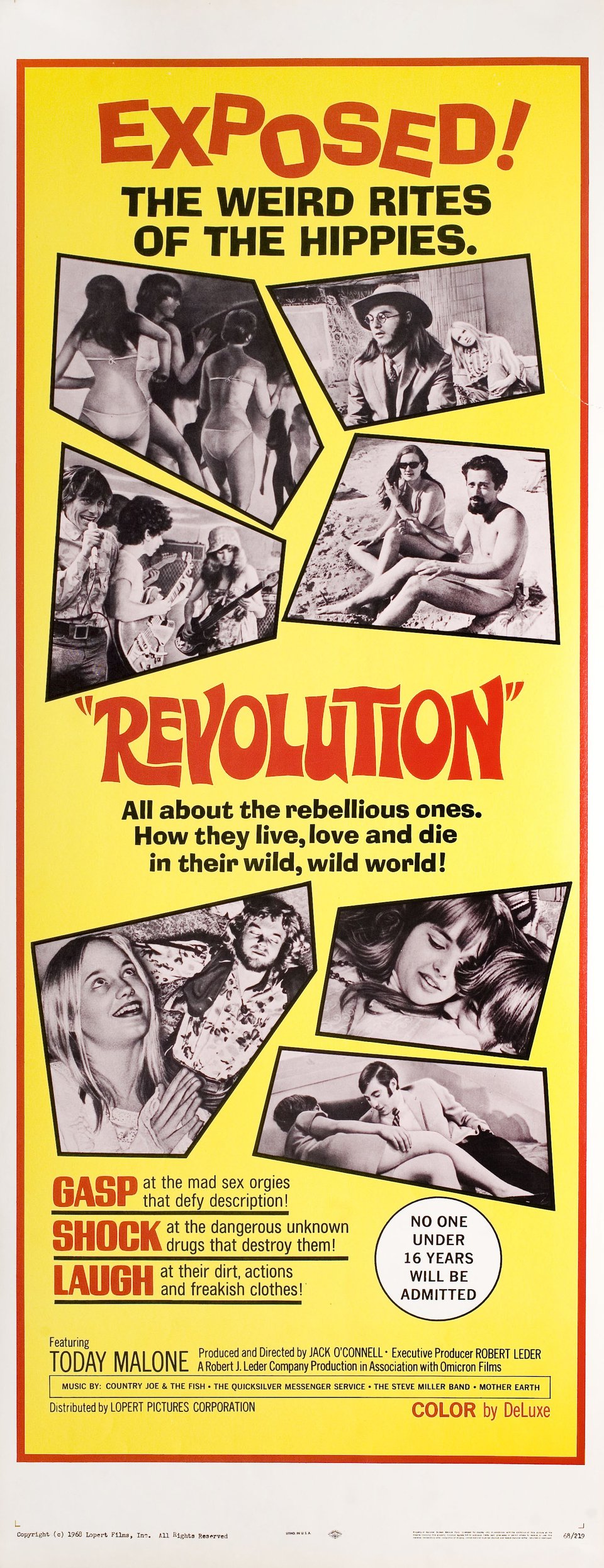Revolution Original 1968 U.S. Insert Movie Poster