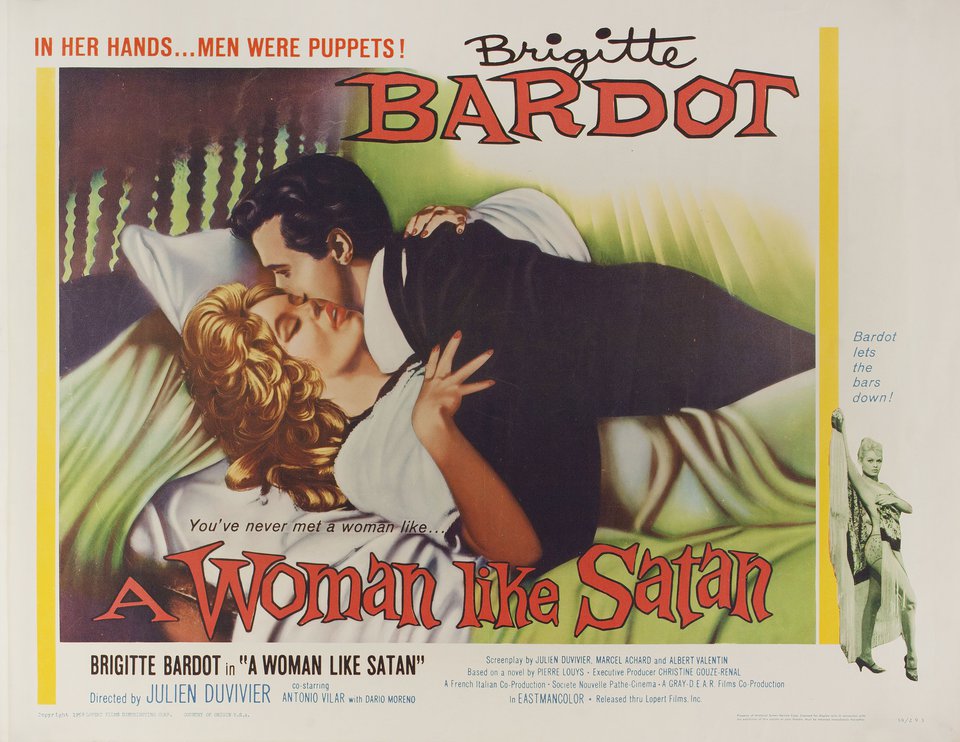 A Woman like Satan Original 1959 U.S. Half Sheet Movie Poster