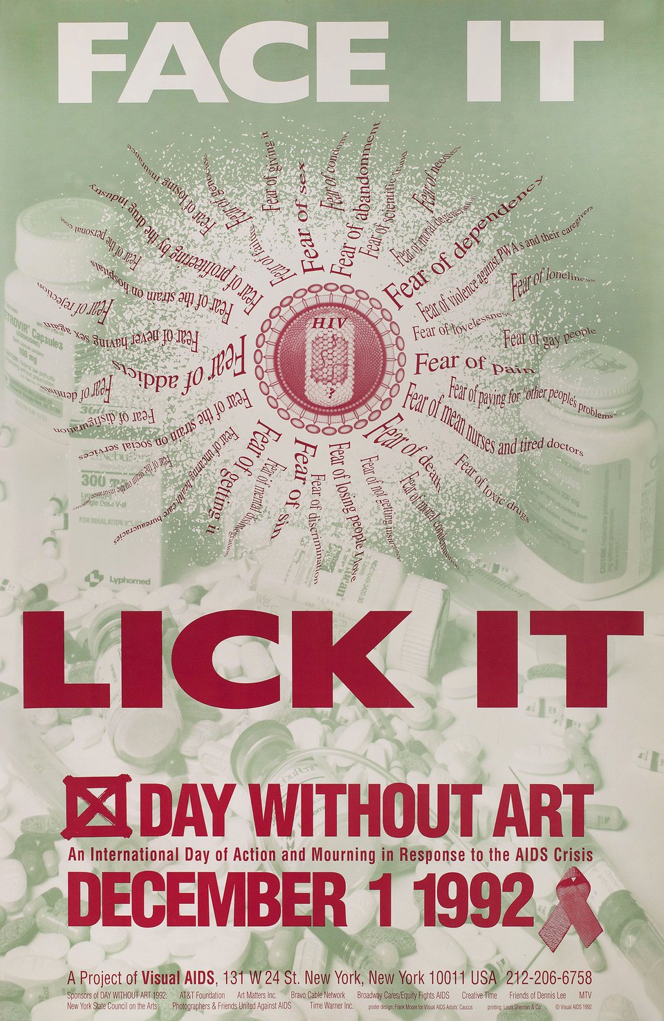 Face It Lick It: Day without Art 1992 U.S. Poster