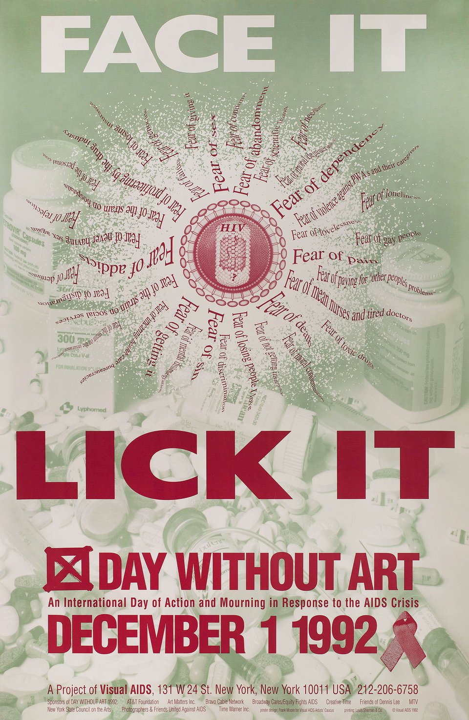 Face It Lick It: Day without Art Original 1992 U.S. Poster