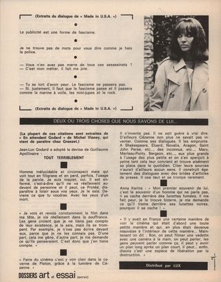 Made in U.S.A Original 1966 French Movie Herald Alternate Image