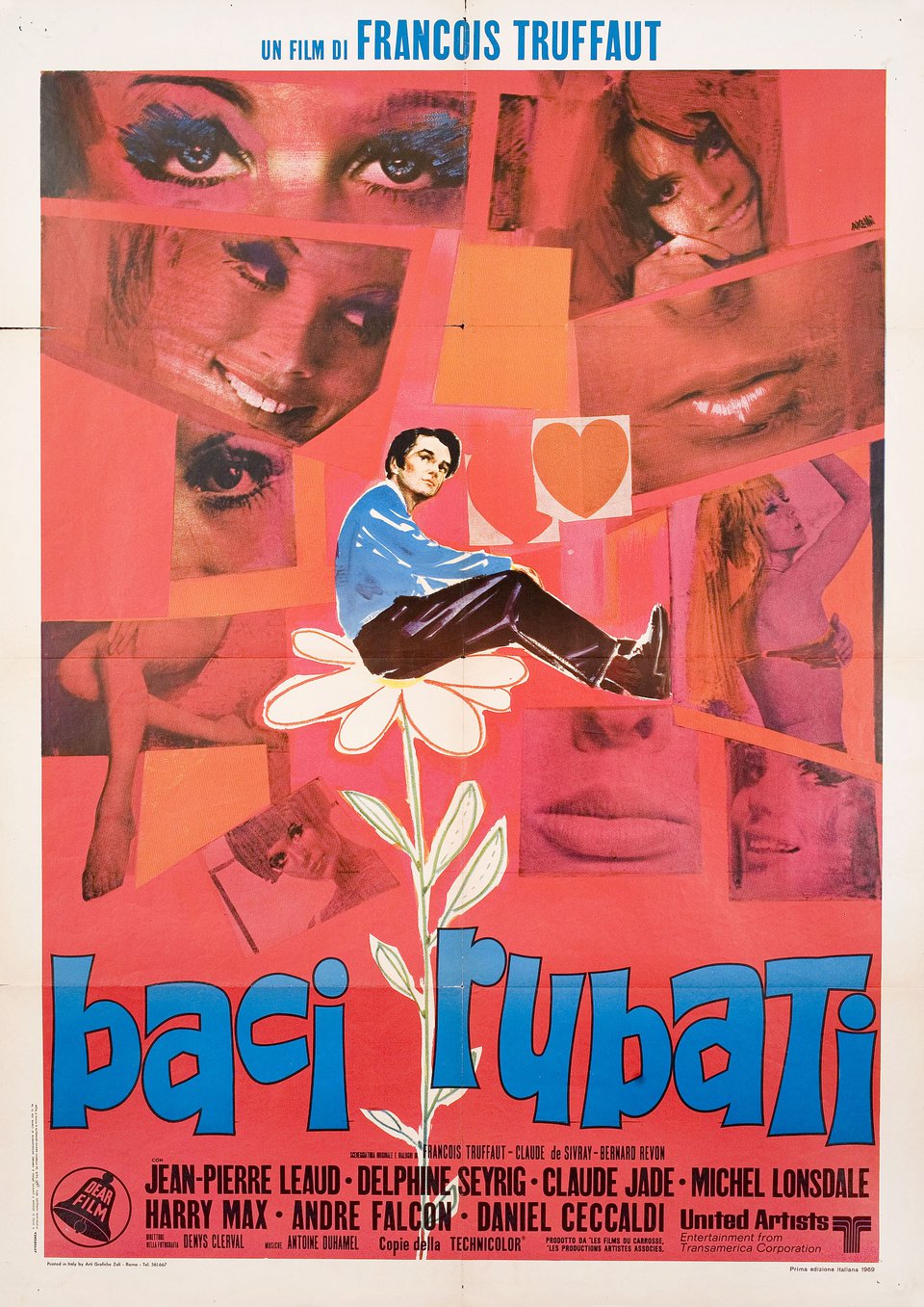 Stolen Kisses Original 1969 Italian Due Foglio Movie Poster