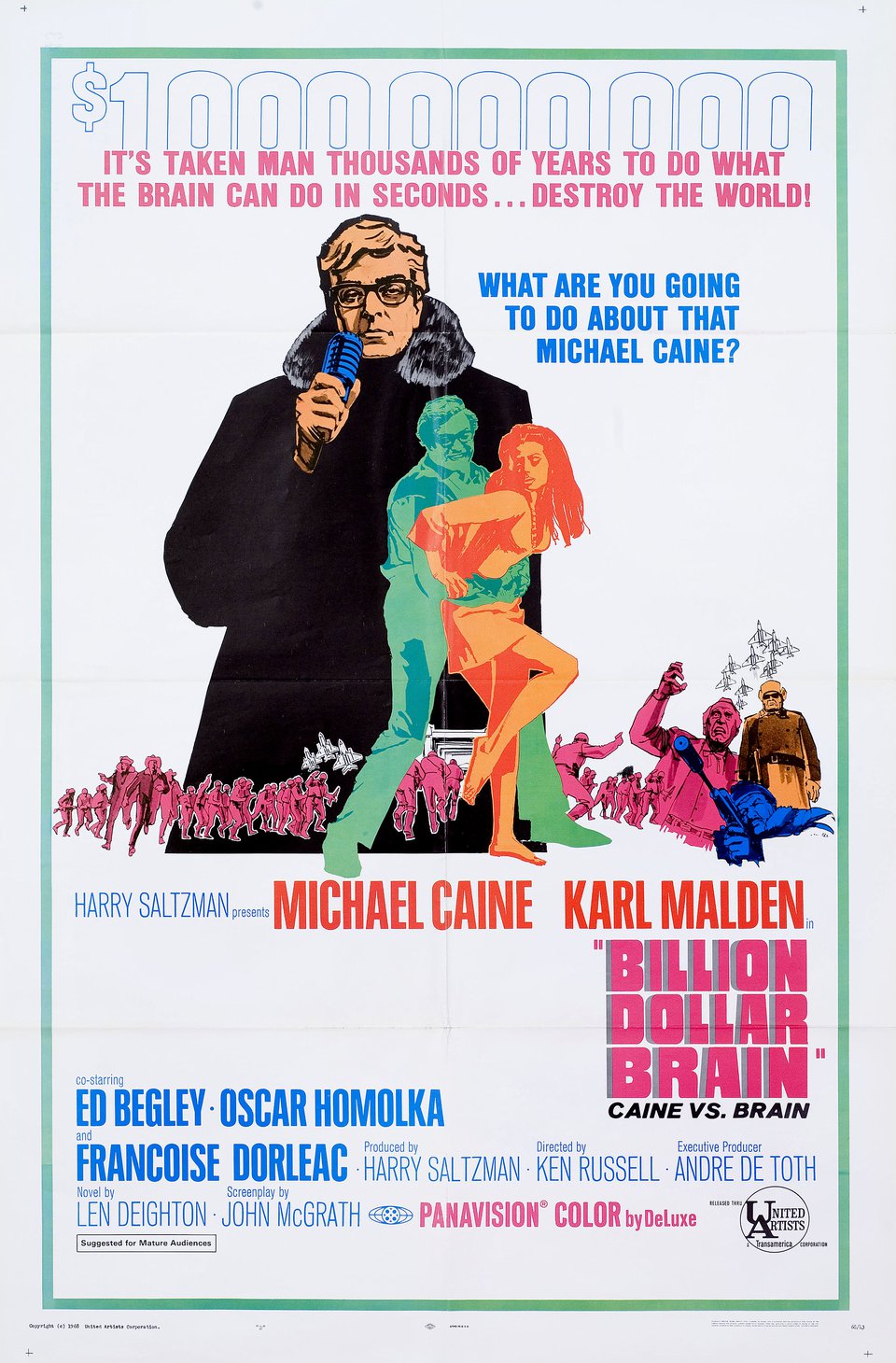Billion Dollar Brain 1968 U.S. One Sheet Poster