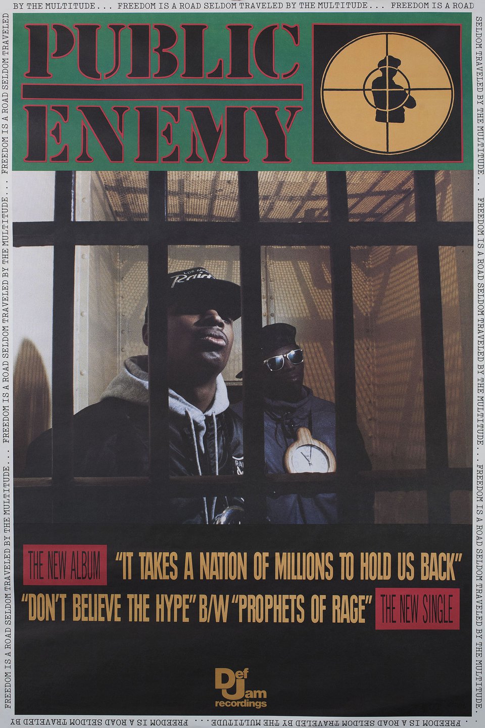 Public Enemy: It Takes a Nation of Millions to Hold Us Back Original 1988 U.S. Half Subway Poster