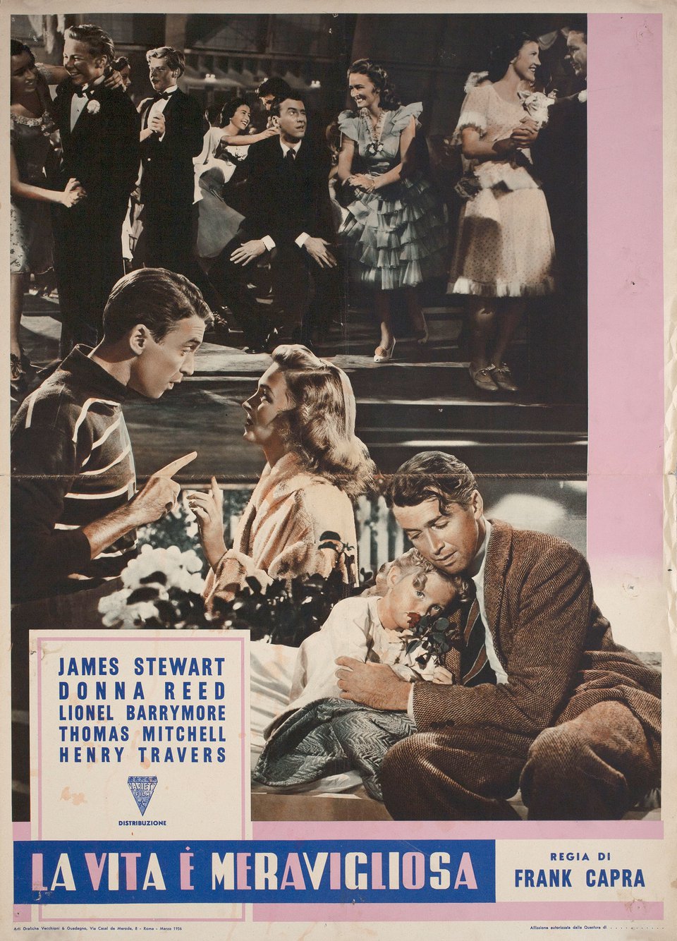 It's a Wonderful Life Original R1956 Italian Fotobusta Movie Poster