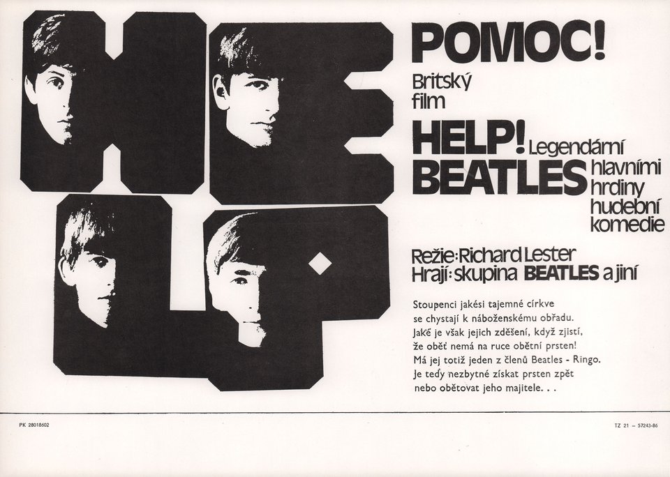 Help! Original R1986 Czech A4 Mini Movie Poster