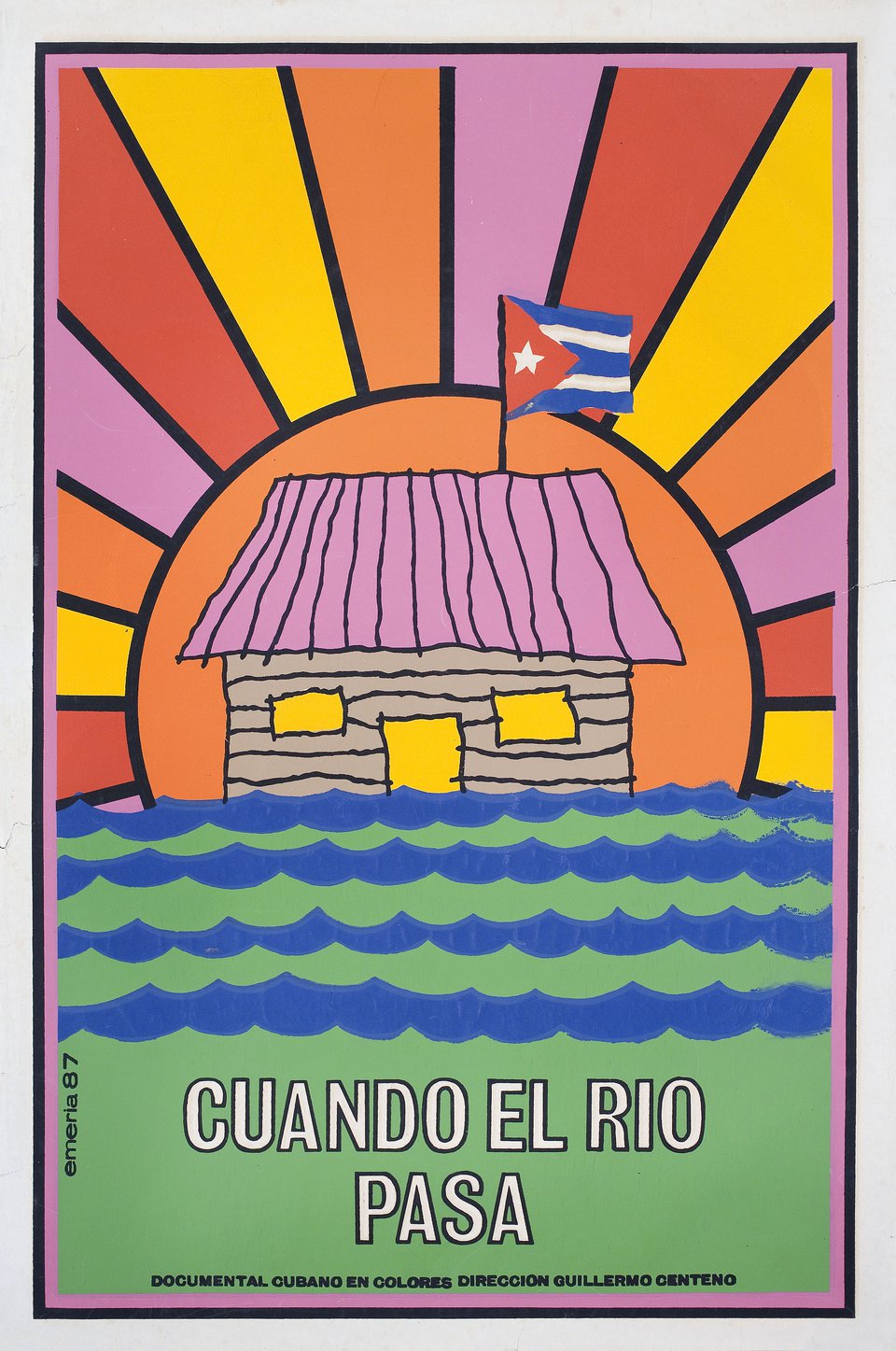Cuando El Rio Pasa Original 1987 Cuban Movie Poster