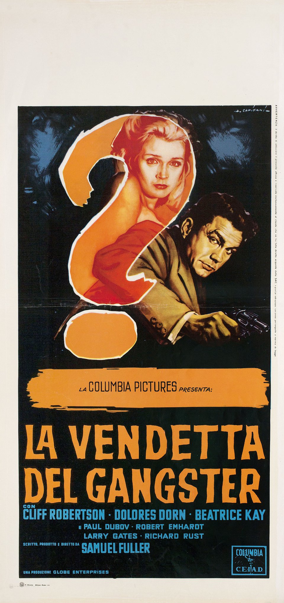 Underworld U.S.A. Original 1961 Italian Locandina Movie Poster
