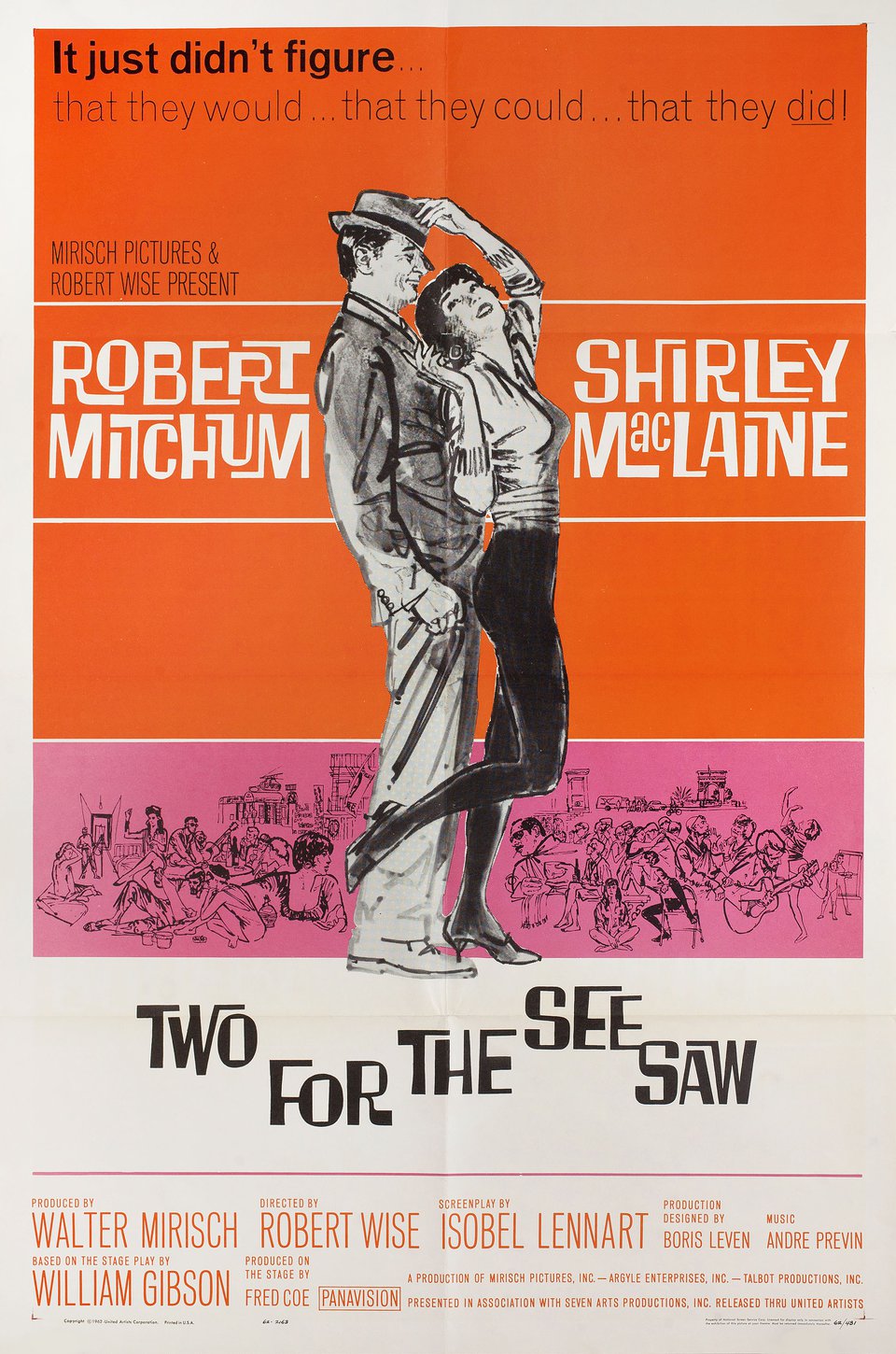 Two for the Seesaw Original 1962 U.S. One Sheet Movie Poster