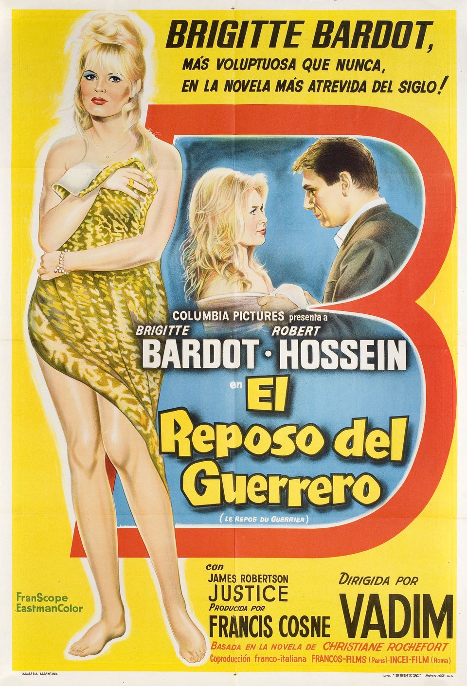 Love on a Pillow Original 1962 Argentine Movie Poster