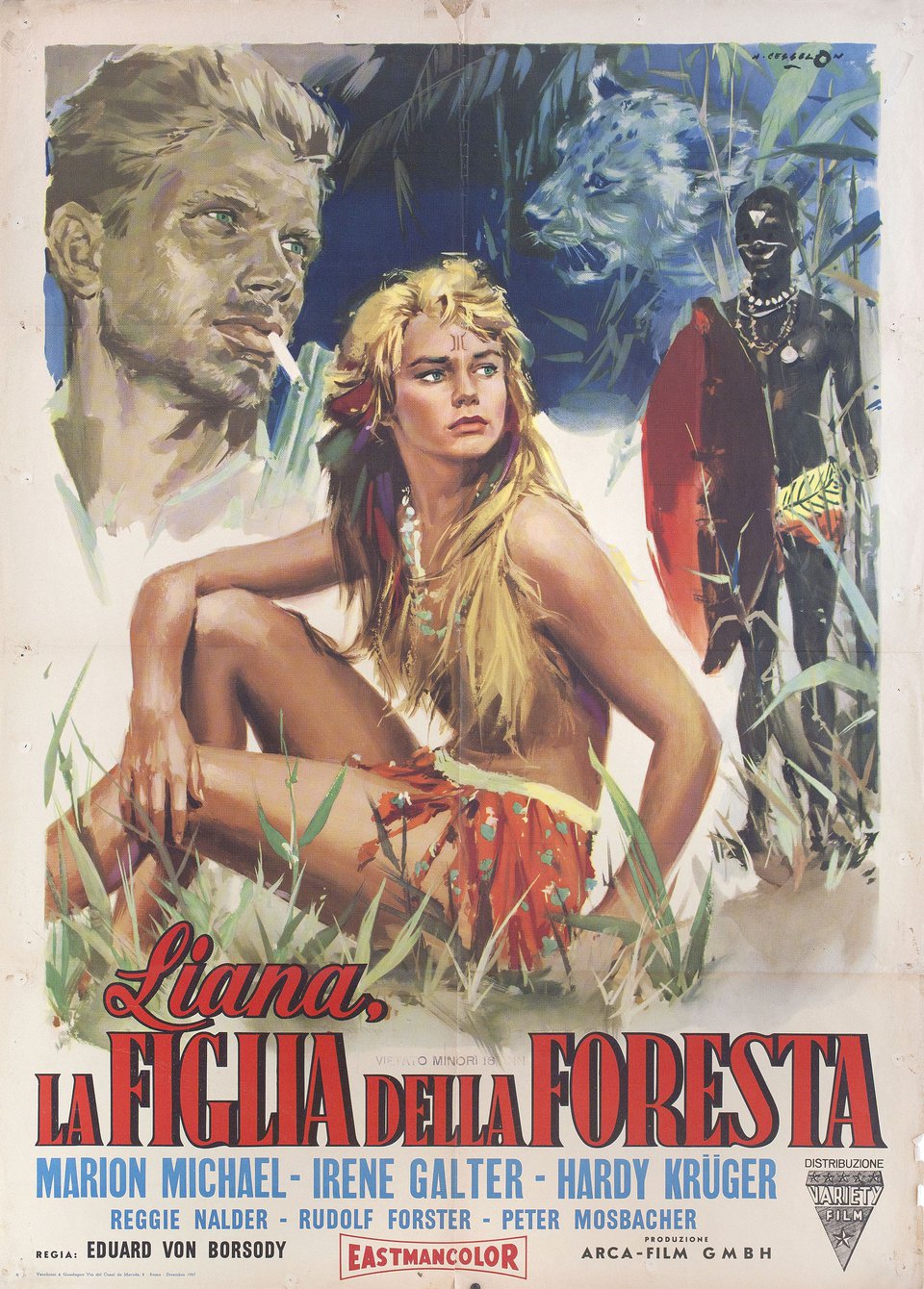 Liane, Jungle Goddess Original 1957 Italian Due Foglio Movie Poster
