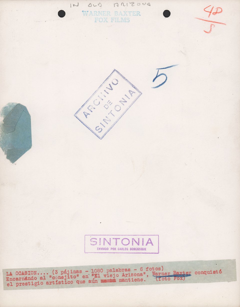 In Old Arizona Original 1928` U.S. Portrait Photo Posteritati Movie