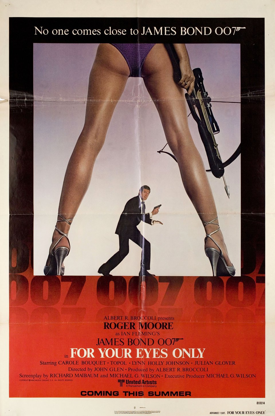 For Your Eyes Only Original 1981 U.S. One Sheet Movie Poster