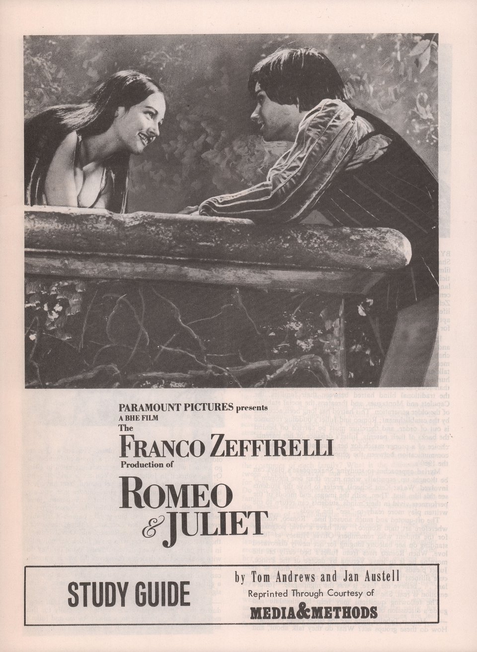Romeo and Juliet Original 1964 U.S. Movie Herald