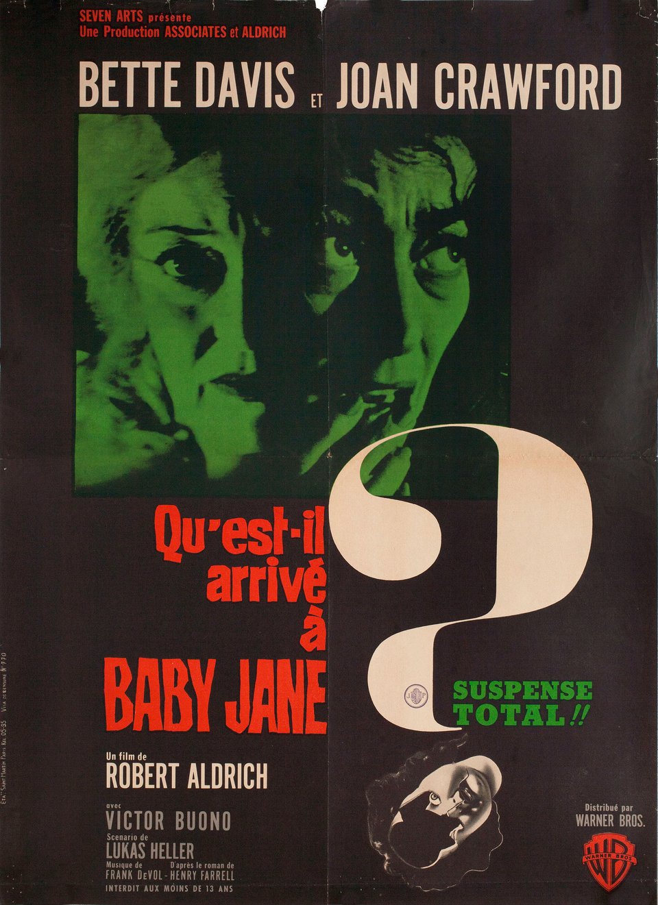What Ever Happened to Baby Jane? Original 1962 French Moyenne Movie Poster