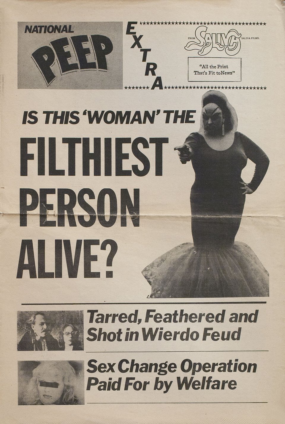 Pink Flamingos Original 1973 U.S. Movie Herald