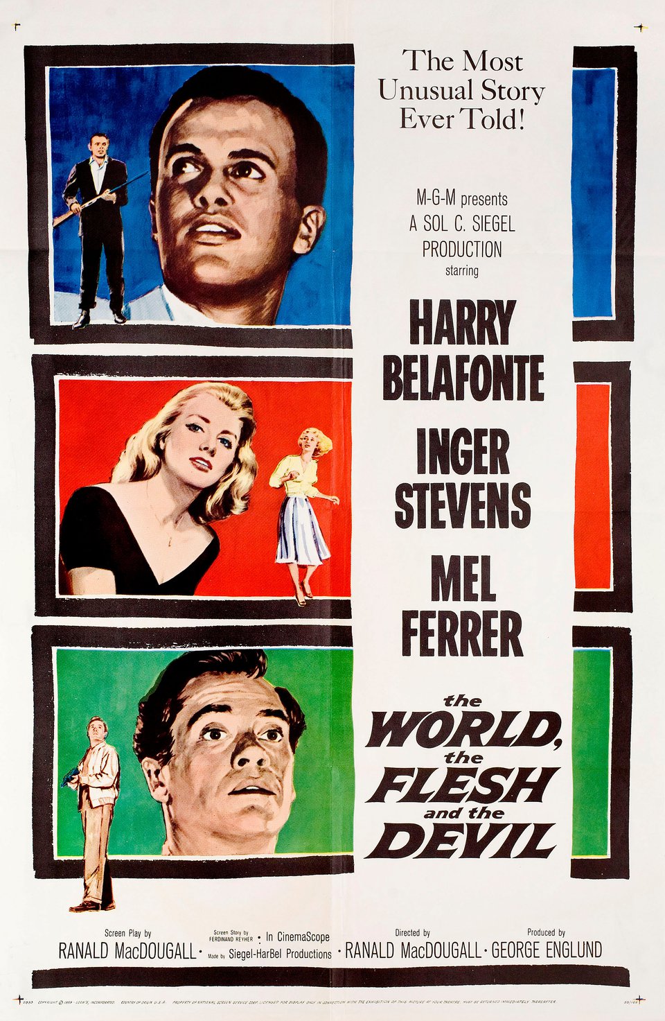 The World, the Flesh and the Devil Original 1959 U.S. One Sheet Movie Poster