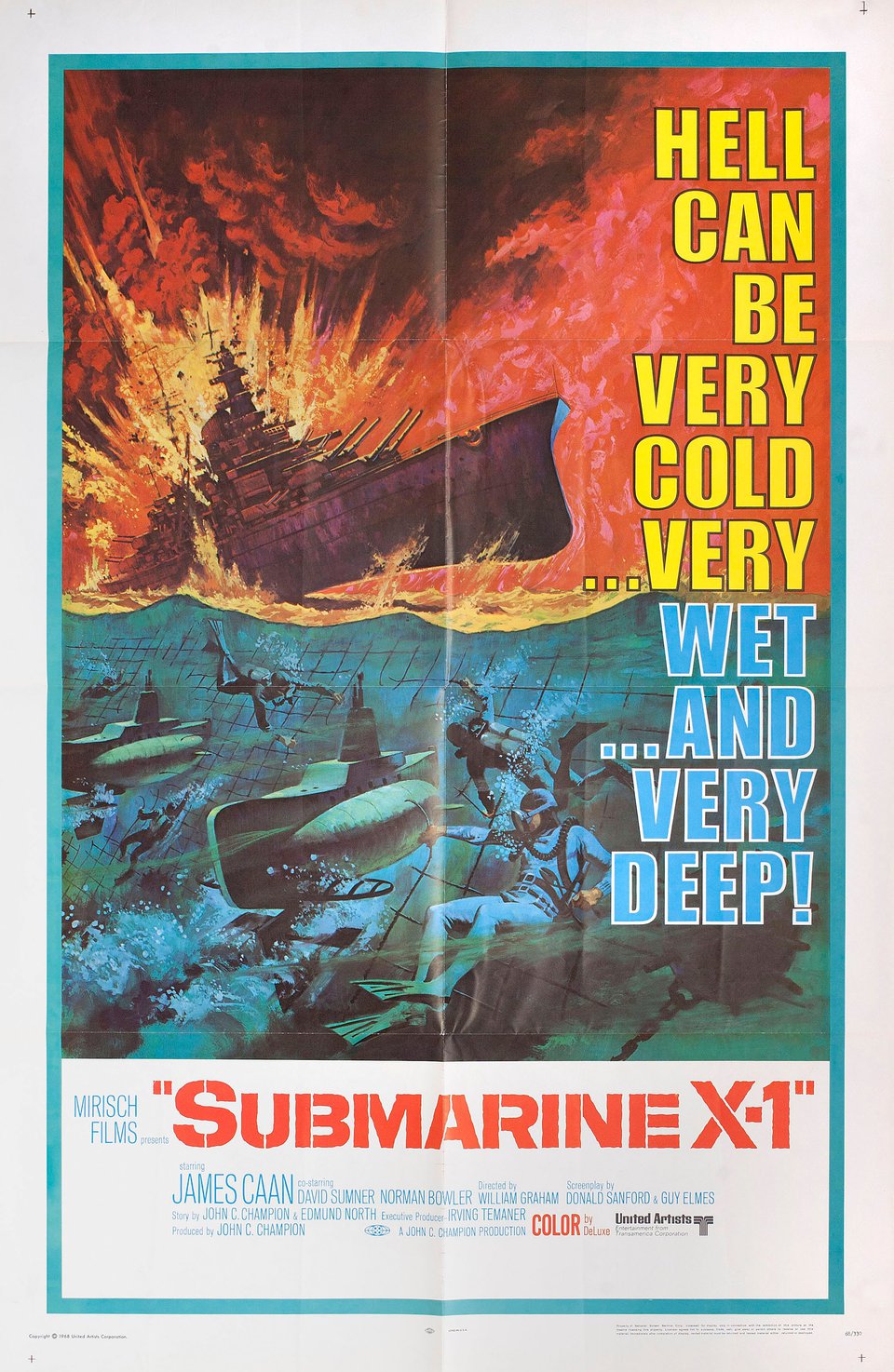 Submarine X-1 Original 1969 U.S. One Sheet Movie Poster