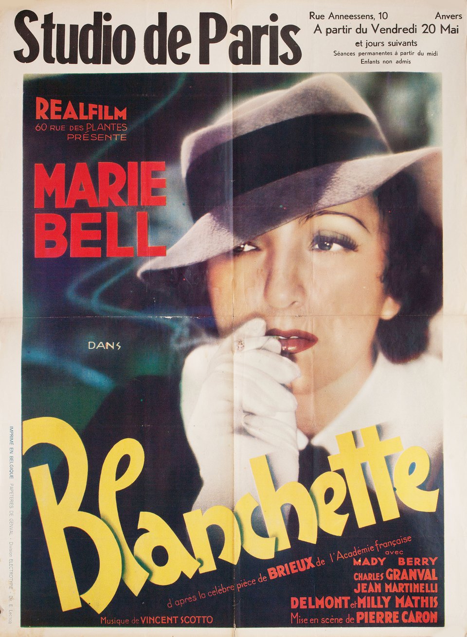 Blanchette Original 1937 Belgian A1 Movie Poster