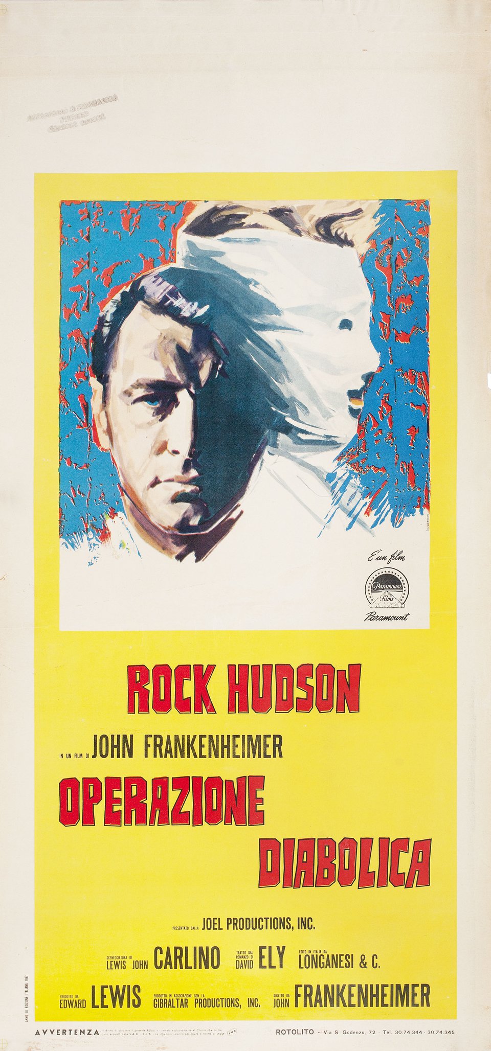 Seconds Original 1967 Italian Locandina Movie Poster