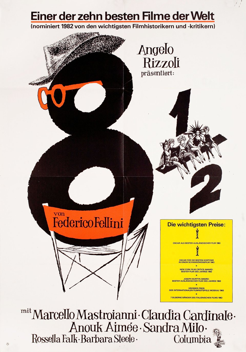 8 1/2 R1982 German A1 Poster