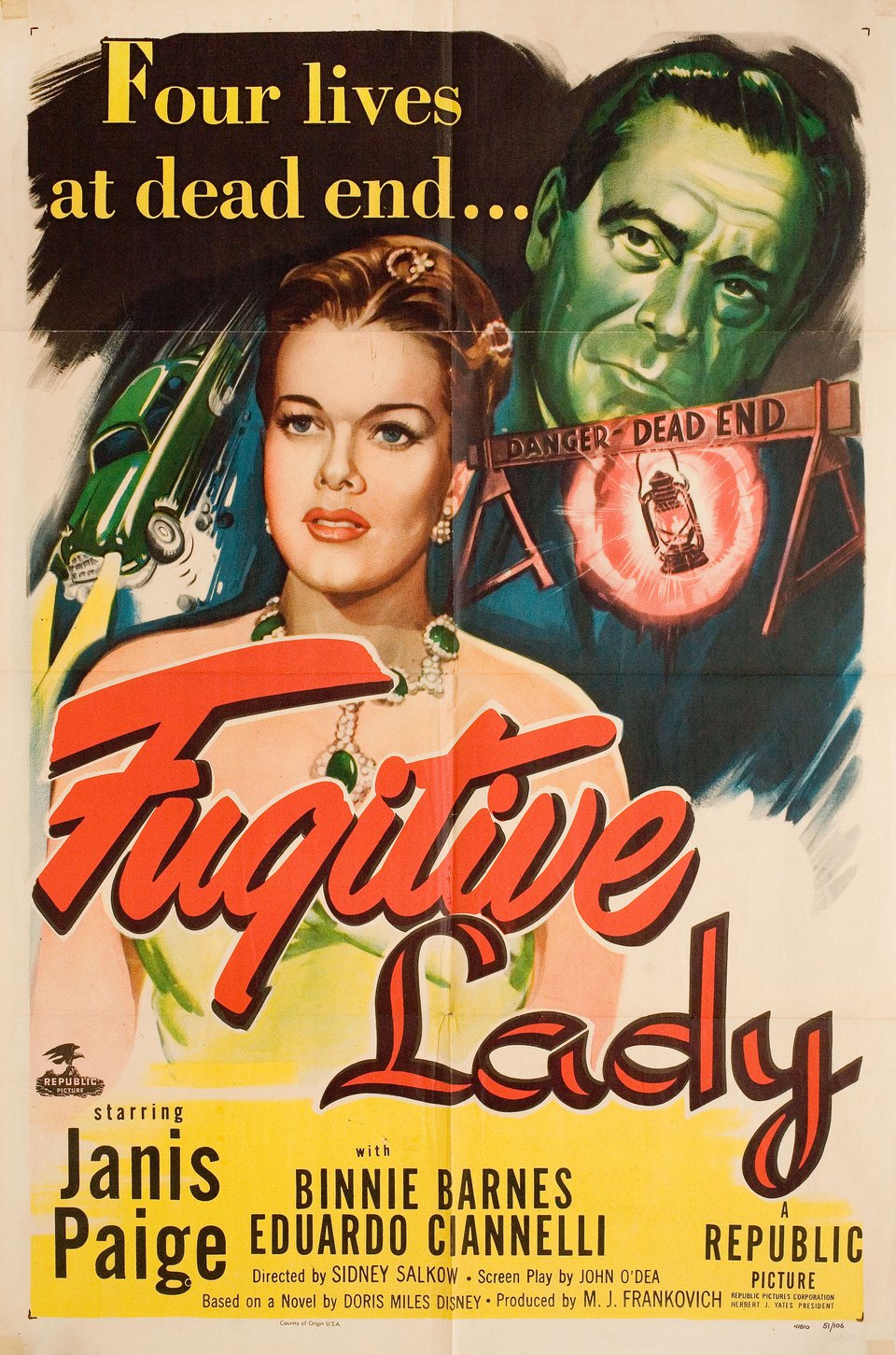 Fugitive Lady Original 1957 U.S. One Sheet Movie Poster