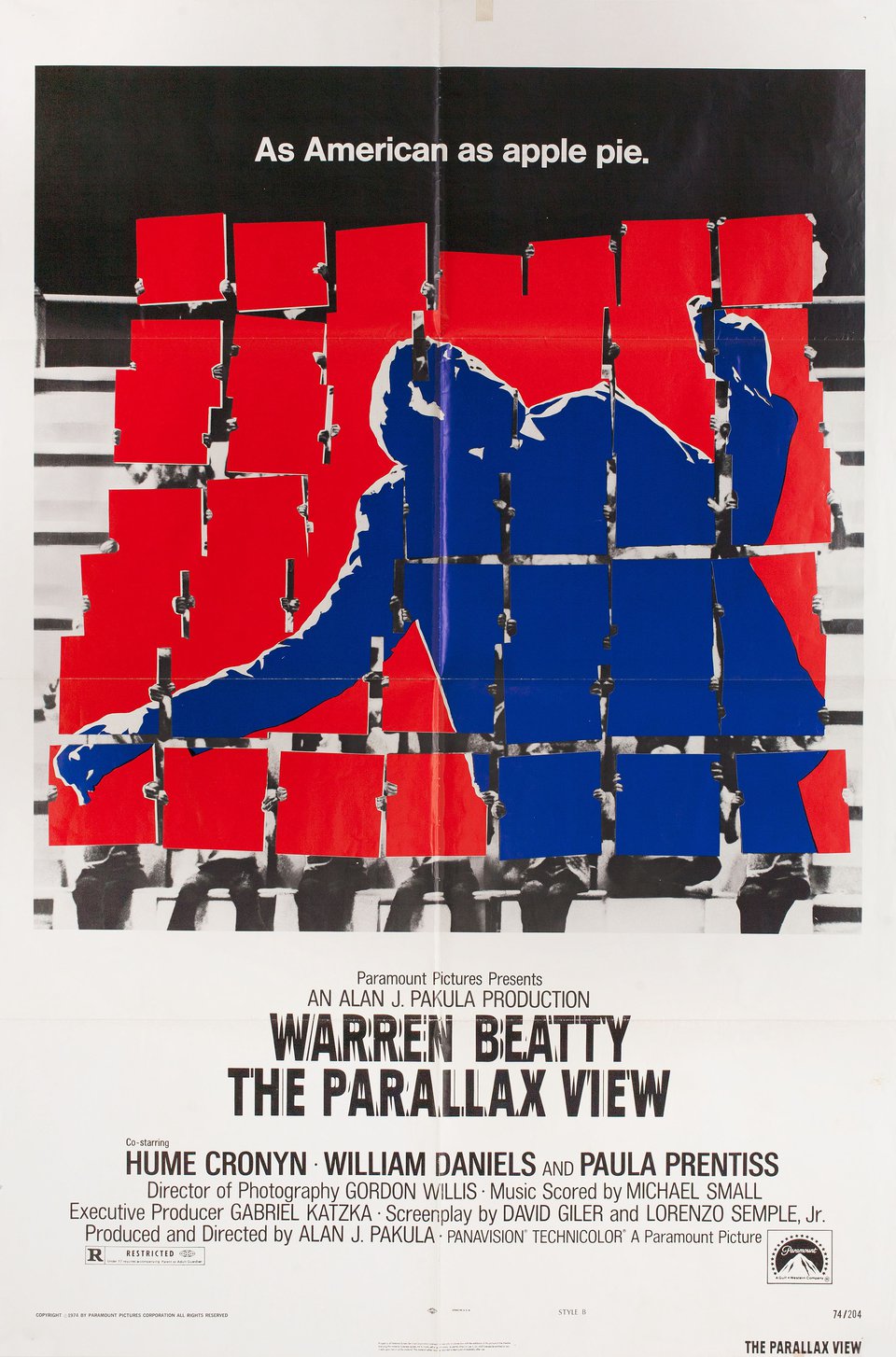 The Parallax View Original 1974 U.S. One Sheet Movie Poster