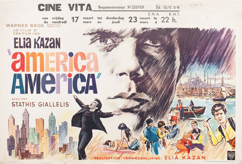 America, America Original 1964 Belgian Movie Poster