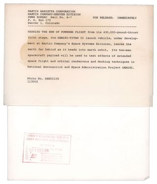 NASA Gemini Space Program Original 1960s U.S. Silver Gelatin Single-Weight Photo Set of 6 Alternate Image