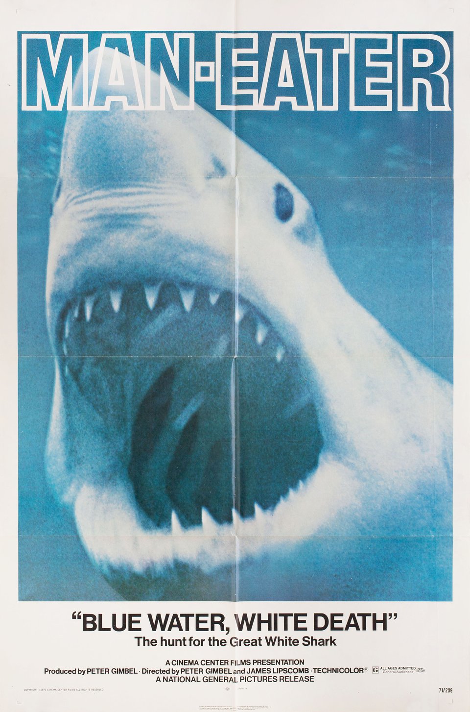 Blue Water, White Death 1971 U.S. One Sheet Poster
