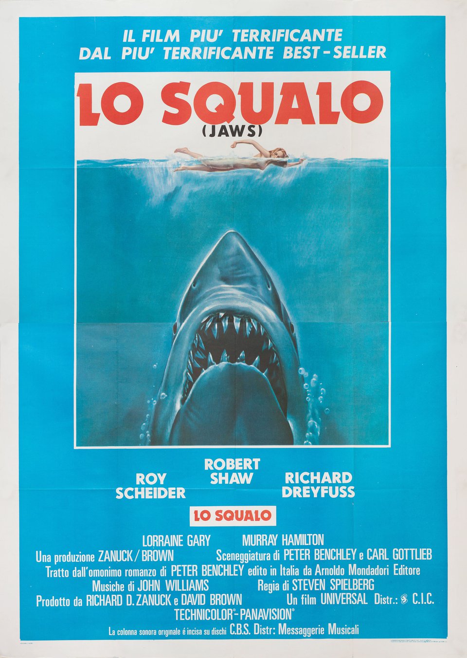 Jaws Original R1970s Italian Quattro Foglio Movie Poster