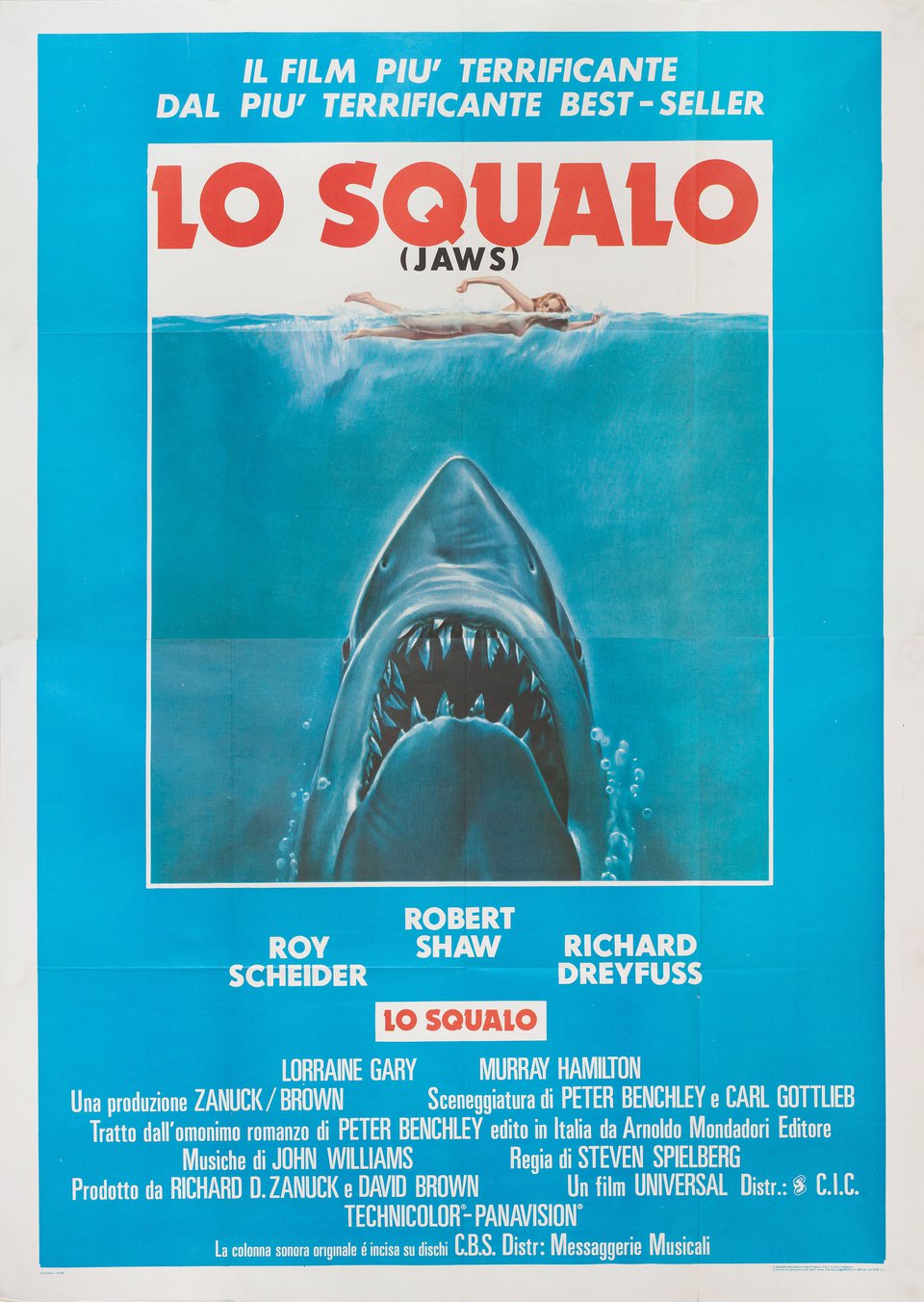 Jaws Original R1970s Italian Quattro Fogli Movie Poster