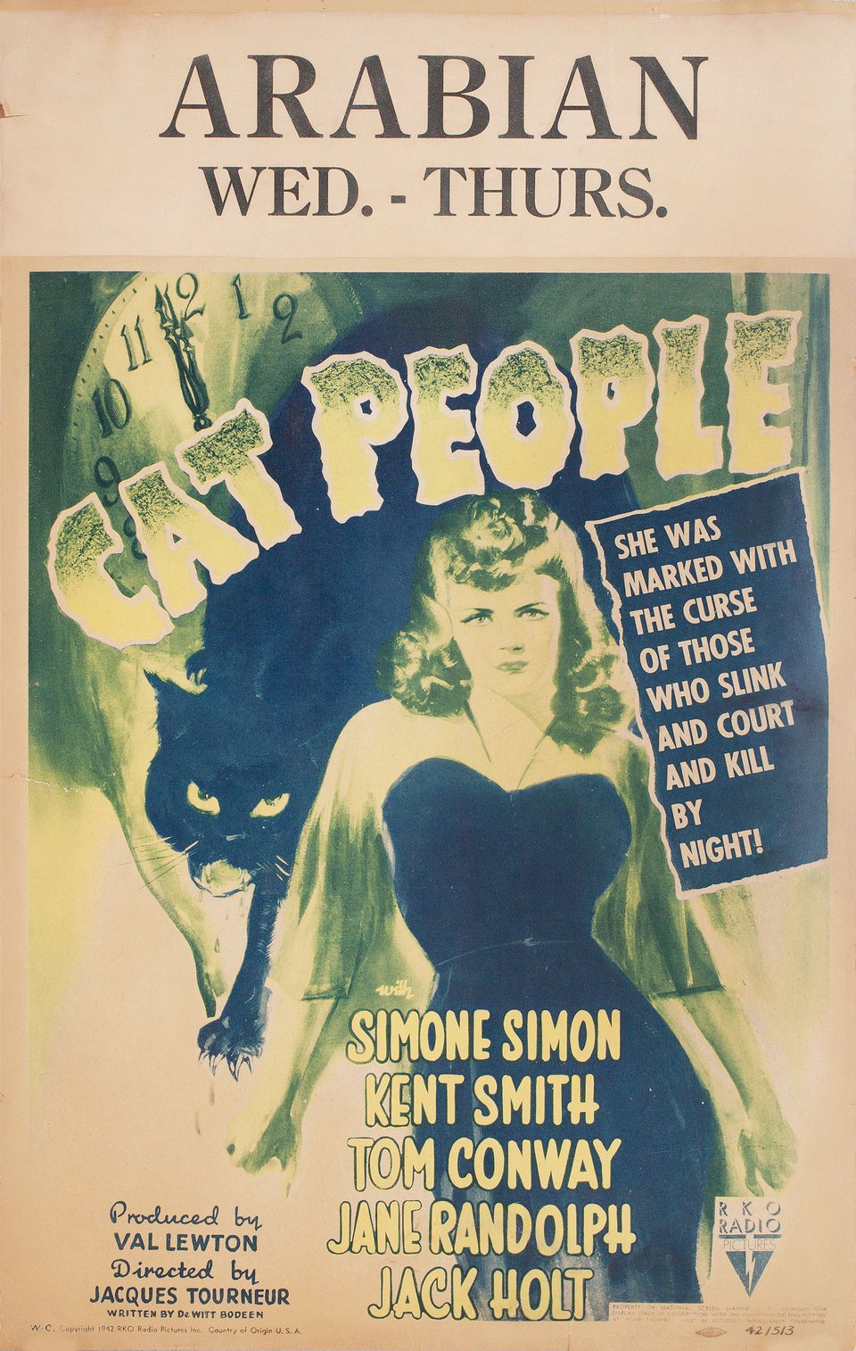 Cat People Original 1942 U.S. Window Card Movie Poster