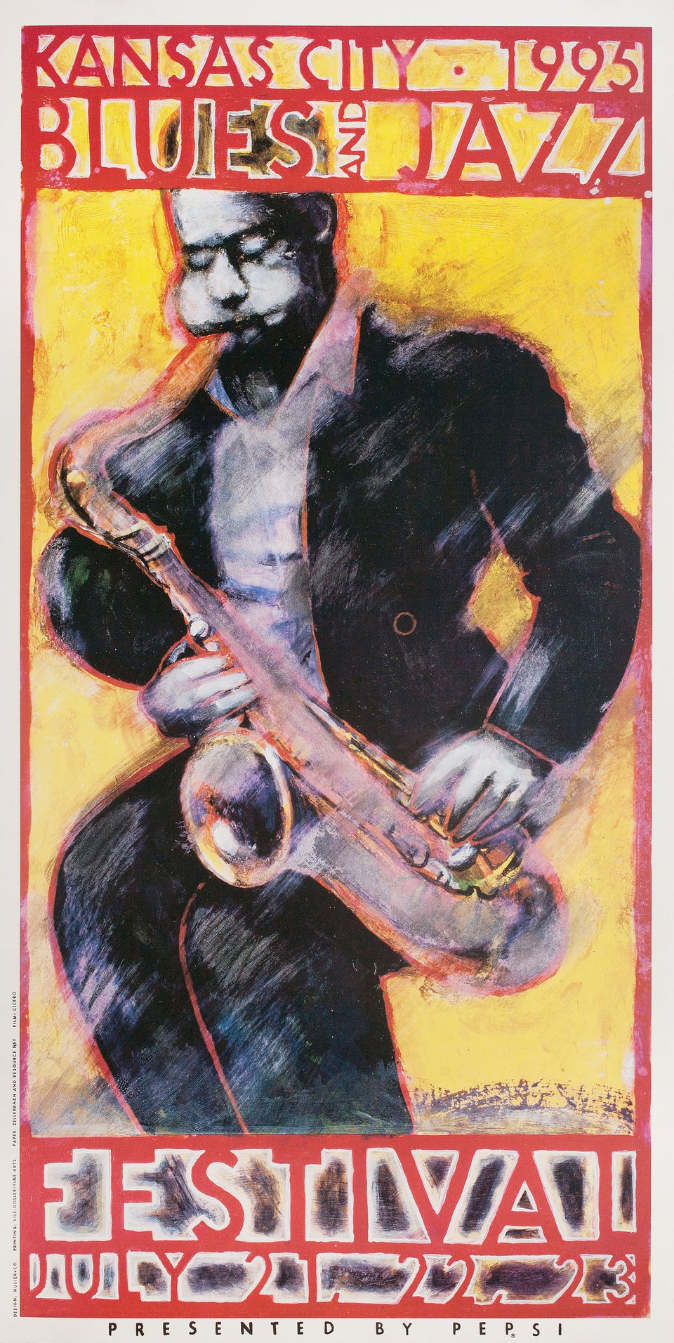 Kansas City Blues and Jazz Festival 1995 U.S. Poster