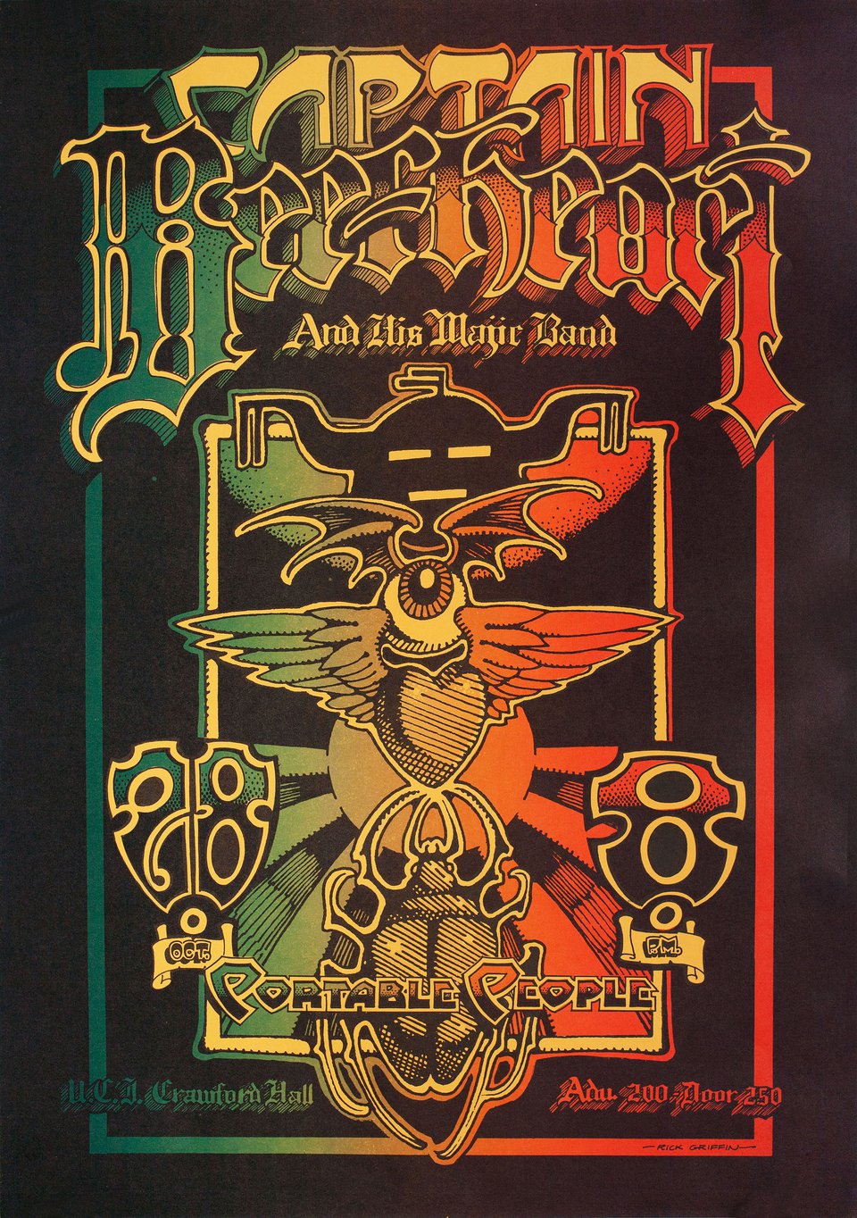 Captain Beefheart and His Magic Band Original 1968 U.S. Window Card