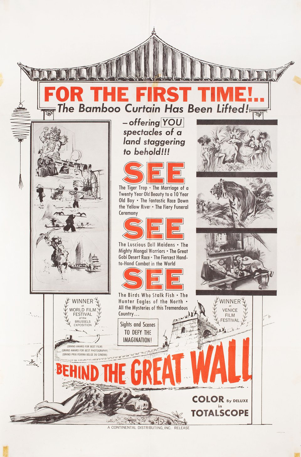 Behind the Great Wall Original 1958 U.S. One Sheet Movie Poster