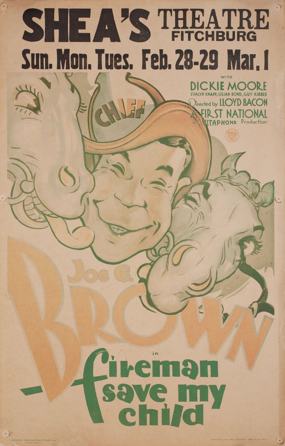 Fireman, Save My Child Original 1932 U.S. Window Card Movie Poster
