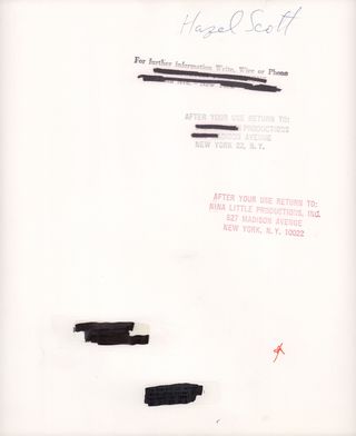 Hazel Scott Original 1958 U.S. Portrait Photo Alternate Image