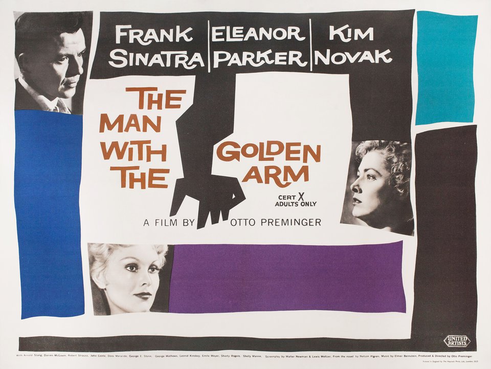The Man with the Golden Arm Original 1956 British Quad Movie Poster
