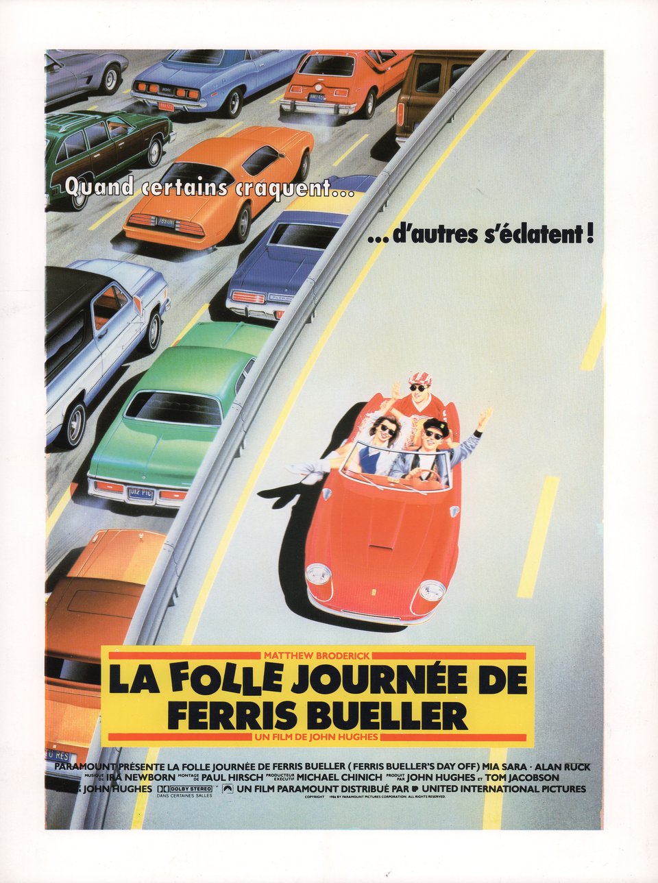 Ferris Bueller's Day Off Original 1986 French Press Sheet