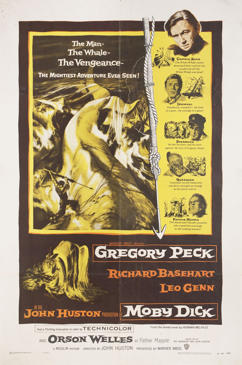 Moby Dick Original 1956 U.S. One Sheet Movie Poster
