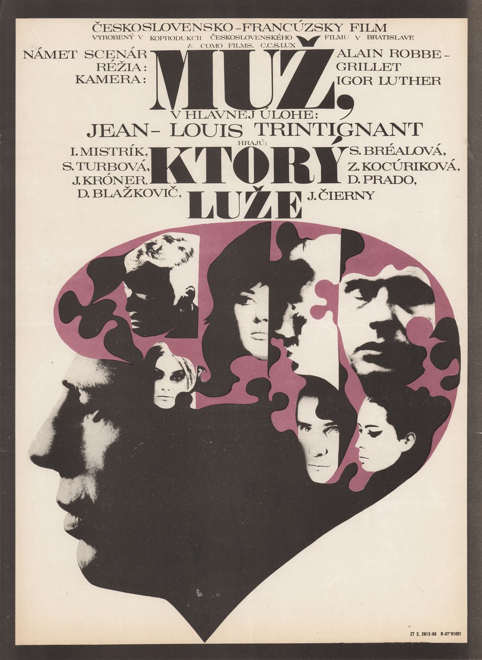 The Man Who Lies Original 1968 Czech A3 Movie Poster